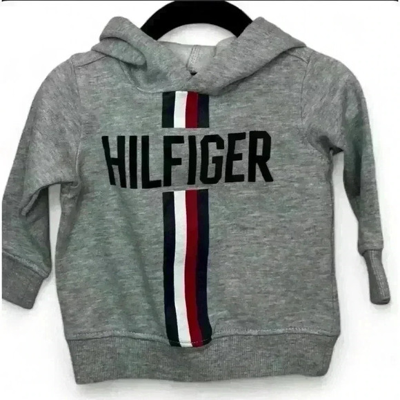 Tommy Hilfiger Baby Boys Gray Graphic Hoodie - 12 months - Picture 1 of 3